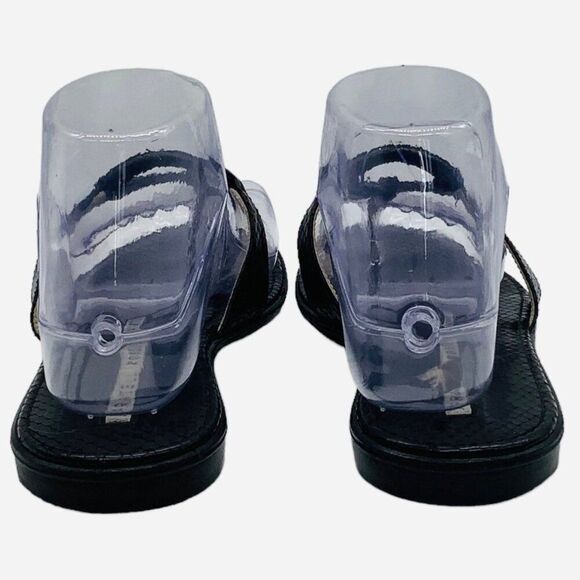 Fratelli Rossetti Thong Sandals EU 35 US 5 Black Leather Flat Flip Flops Italian - Picture 4 of 8